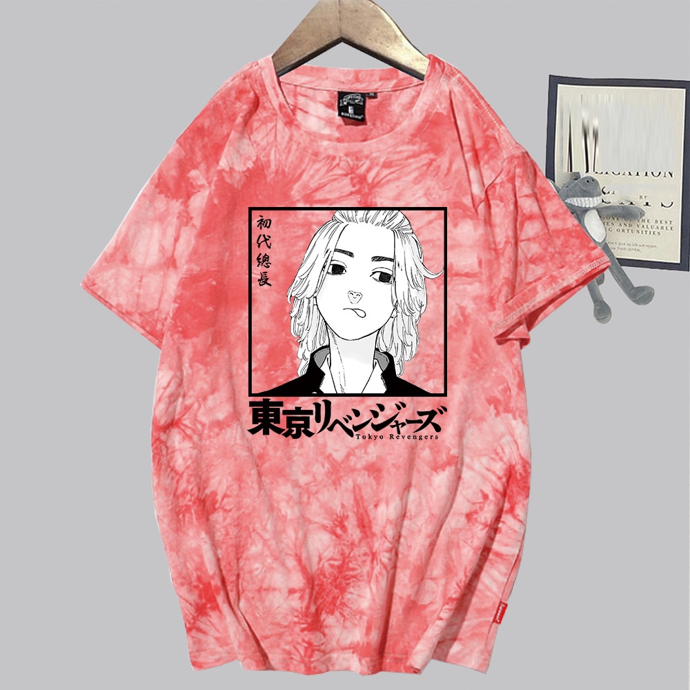 Men Fashion Tokyo Revengers Anime T-shirt 2021 Novelty Tie-dye Shirt Summer Causal Short Sleeve Harajuku Tee Tops