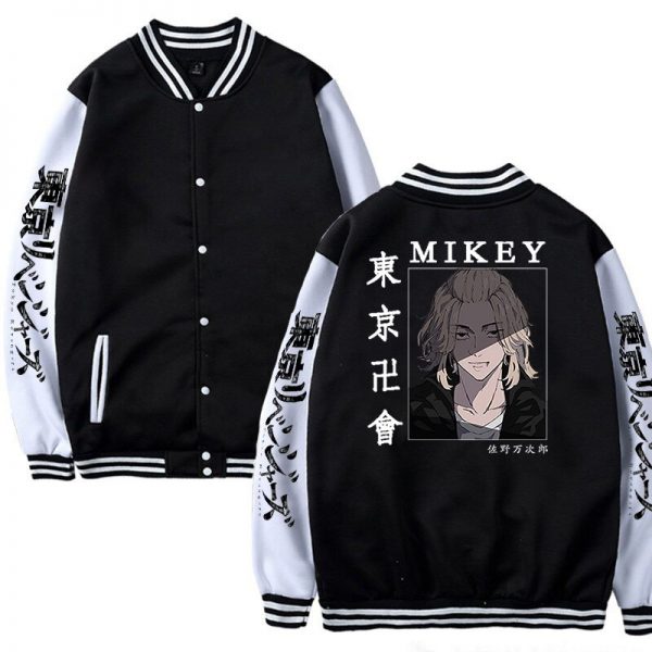 Anime Mikey Tokyo Revengers Coats Clothing Men Womens Contrast Sleeve Fleece Varsity Baseball Hoodie Jacket Plus - Tokyo Revengers Merch