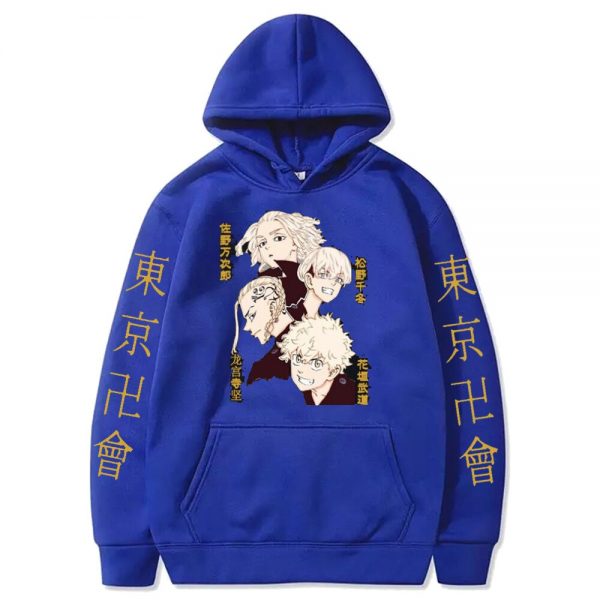 Anime Tokyo Revengers Printed Hoodies Hip Hop Sweatshirts Harajuku Long Sleeve Pullover Loose Print Streetwear for 4 - Tokyo Revengers Merch