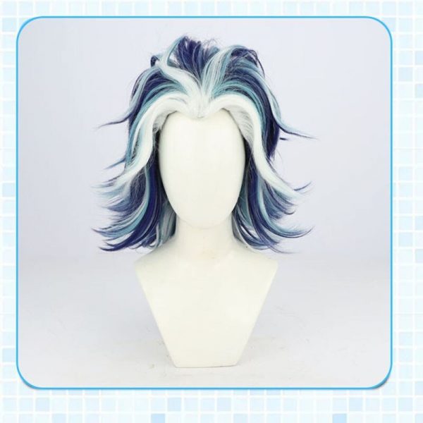 Tokyo Revengers Shiba Taijyu Cosplay Wig Mixed Blue Short Heat Resistant Hair Wig Cap 1 - Tokyo Revengers Merch