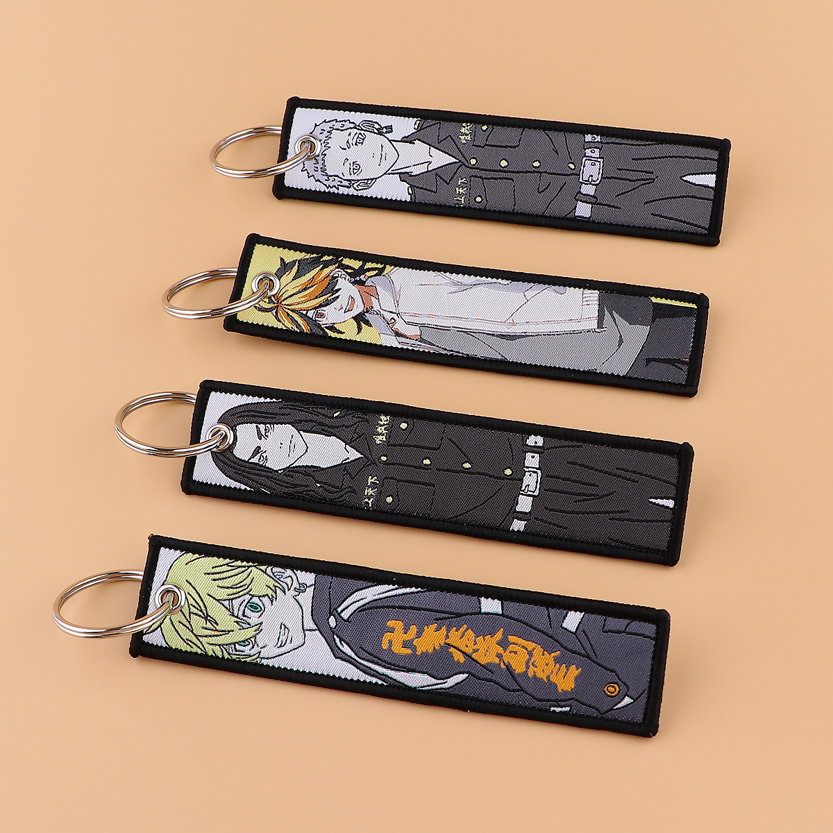 Japanese Anime Embroidered Keychain Key Tag Tokyo Revengers Key Fobs Motorcycles Cars Backpack Chaveiro Fashion Key 1 - Tokyo Revengers Merch